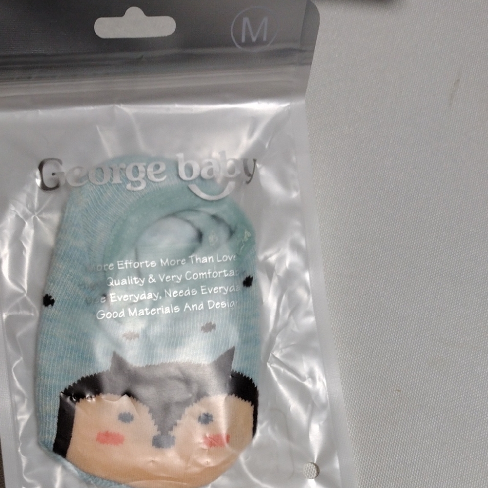 George Baby Blue and Pink Kids Sock Slippers